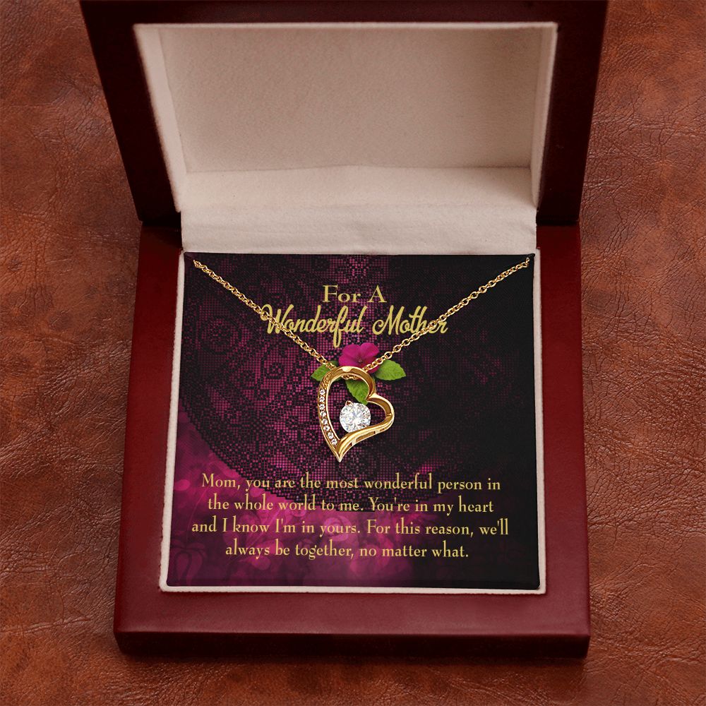 To Mom Most Wonderful Mother Forever Necklace w Message Card-Express Your Love Gifts
