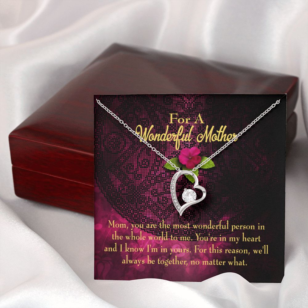 To Mom Most Wonderful Mother Forever Necklace w Message Card-Express Your Love Gifts