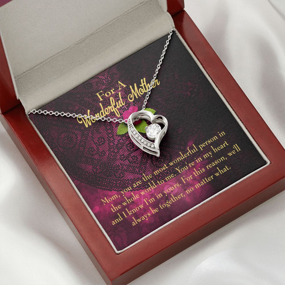 To Mom Most Wonderful Mother Forever Necklace w Message Card-Express Your Love Gifts