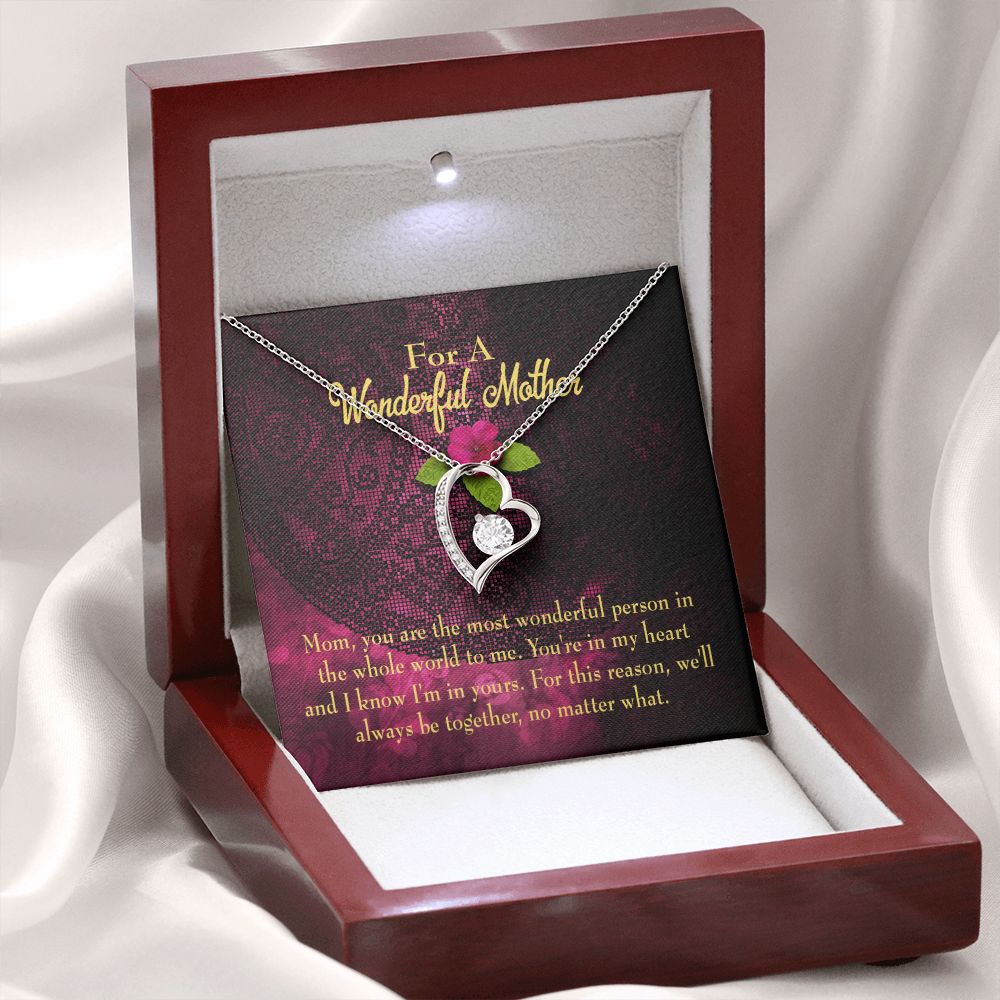 To Mom Most Wonderful Mother Forever Necklace w Message Card-Express Your Love Gifts