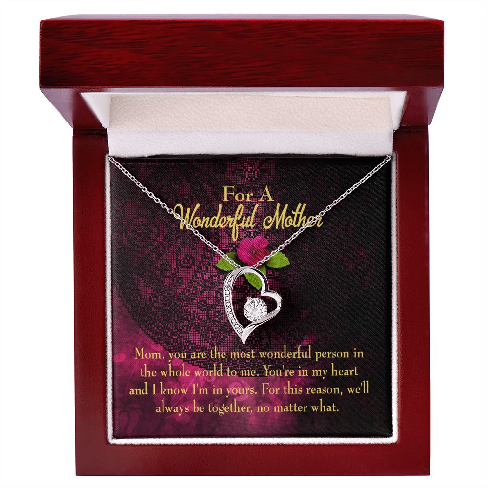 To Mom Most Wonderful Mother Forever Necklace w Message Card-Express Your Love Gifts