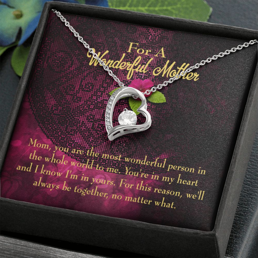 To Mom Most Wonderful Mother Forever Necklace w Message Card-Express Your Love Gifts