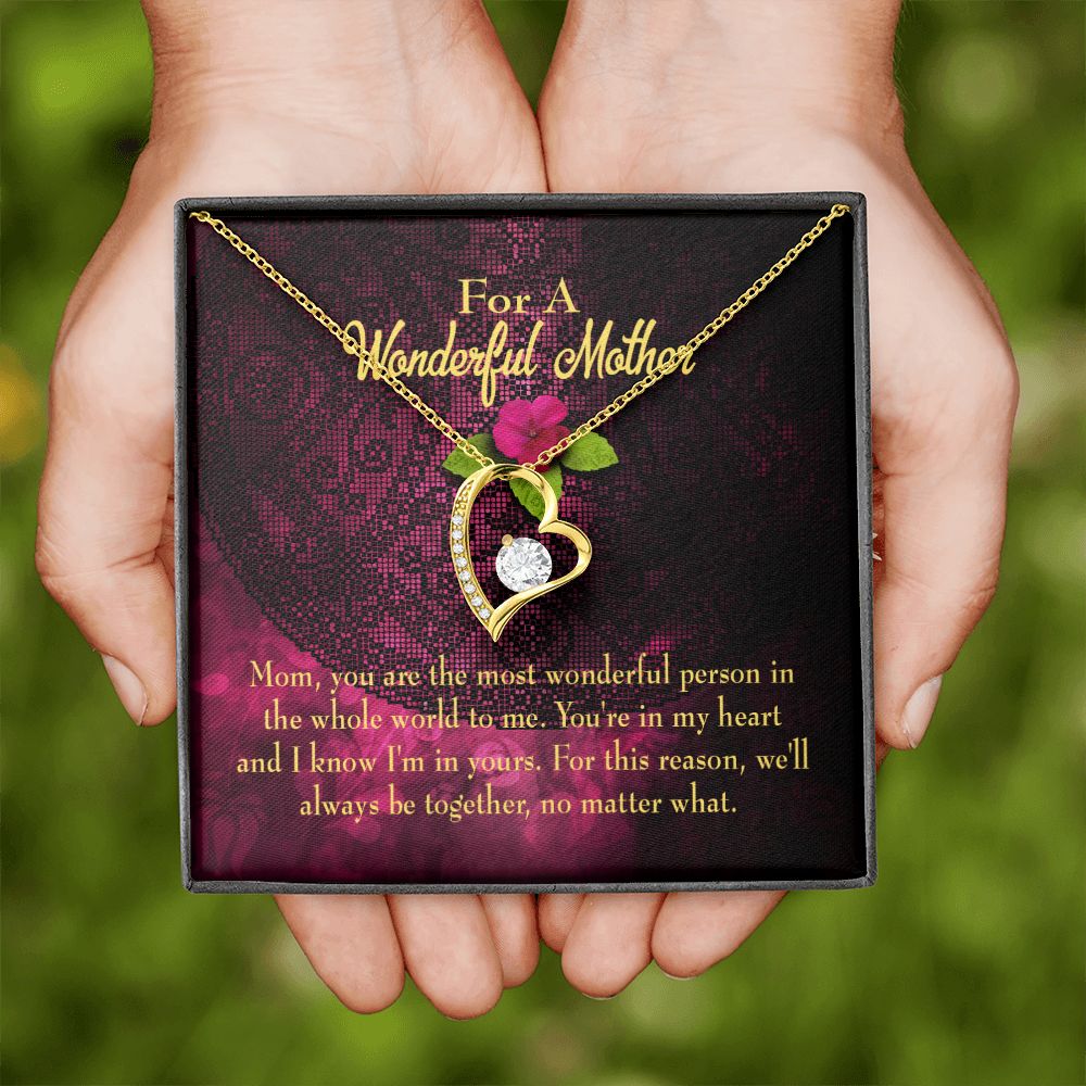 To Mom Most Wonderful Mother Forever Necklace w Message Card-Express Your Love Gifts