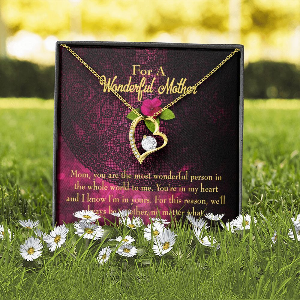 To Mom Most Wonderful Mother Forever Necklace w Message Card-Express Your Love Gifts