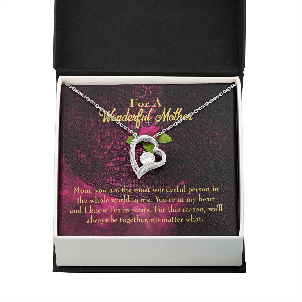 To Mom Most Wonderful Mother Forever Necklace w Message Card-Express Your Love Gifts