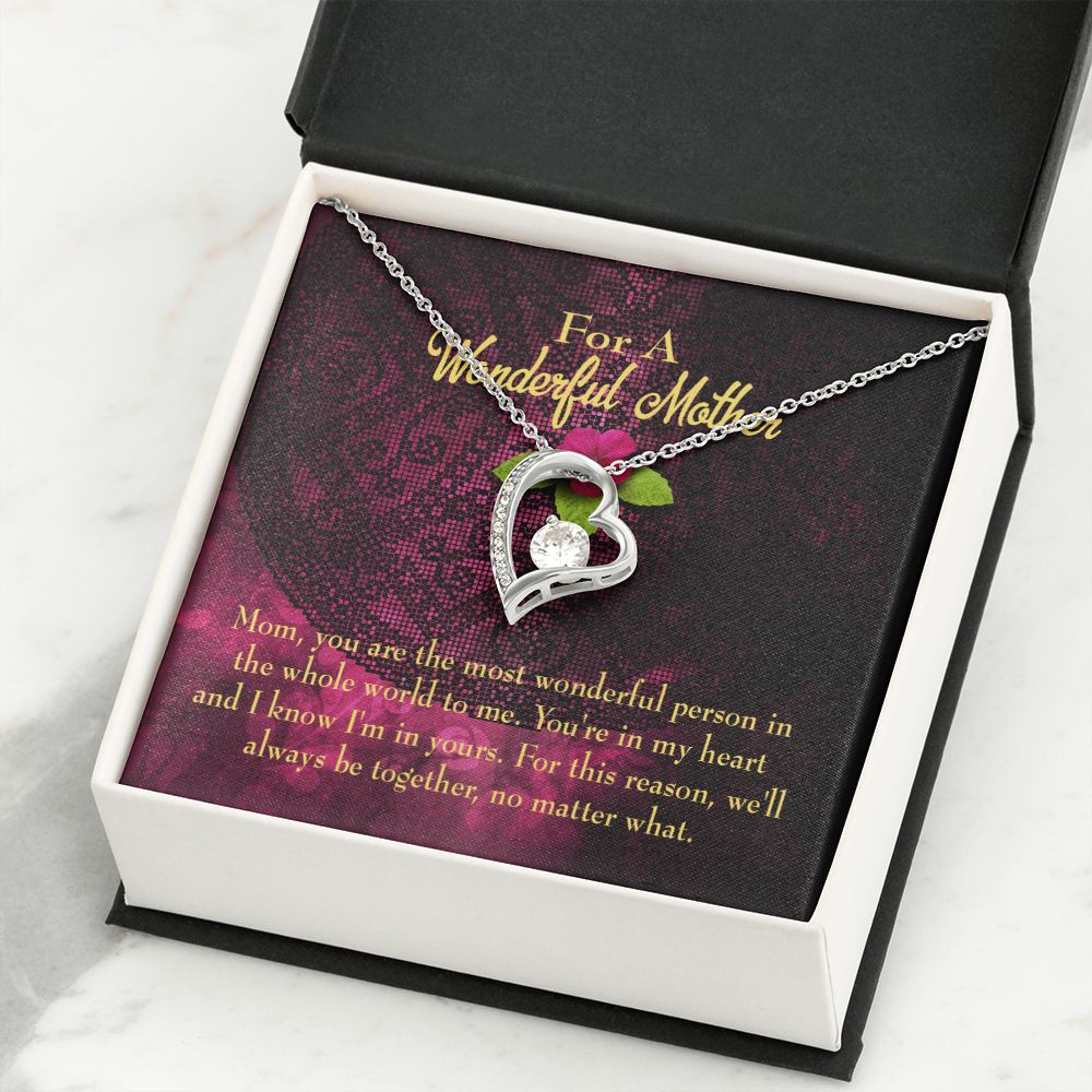 To Mom Most Wonderful Mother Forever Necklace w Message Card-Express Your Love Gifts