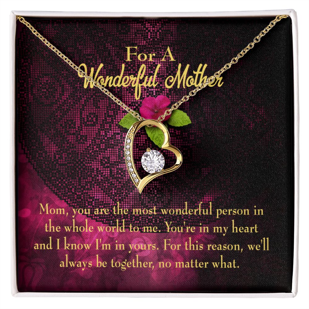 To Mom Most Wonderful Mother Forever Necklace w Message Card-Express Your Love Gifts