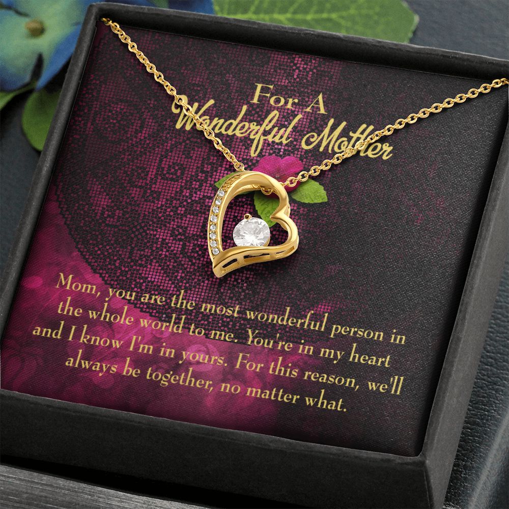 To Mom Most Wonderful Mother Forever Necklace w Message Card-Express Your Love Gifts