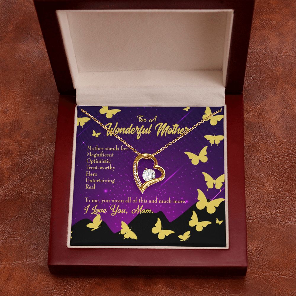 To Mom Mother Definition Forever Necklace w Message Card-Express Your Love Gifts