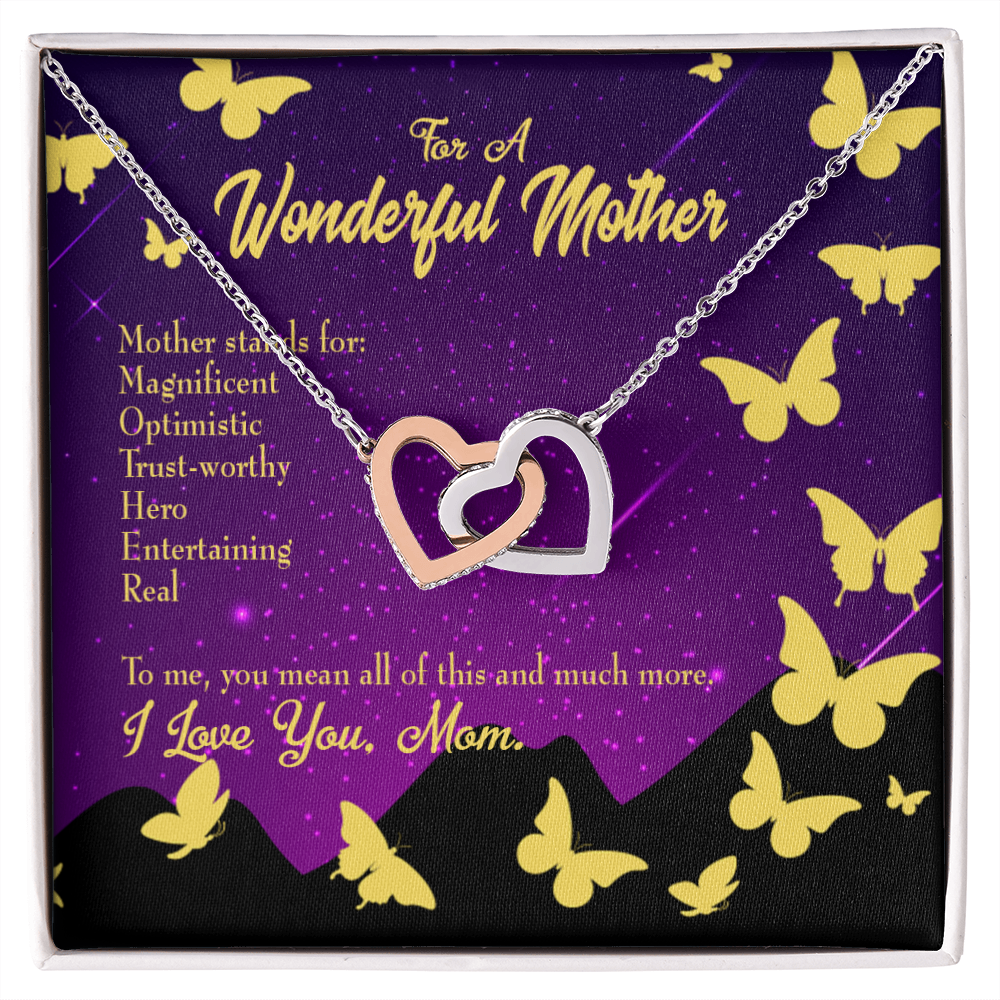 To Mom Mother Definition Purple Inseparable Necklace-Express Your Love Gifts