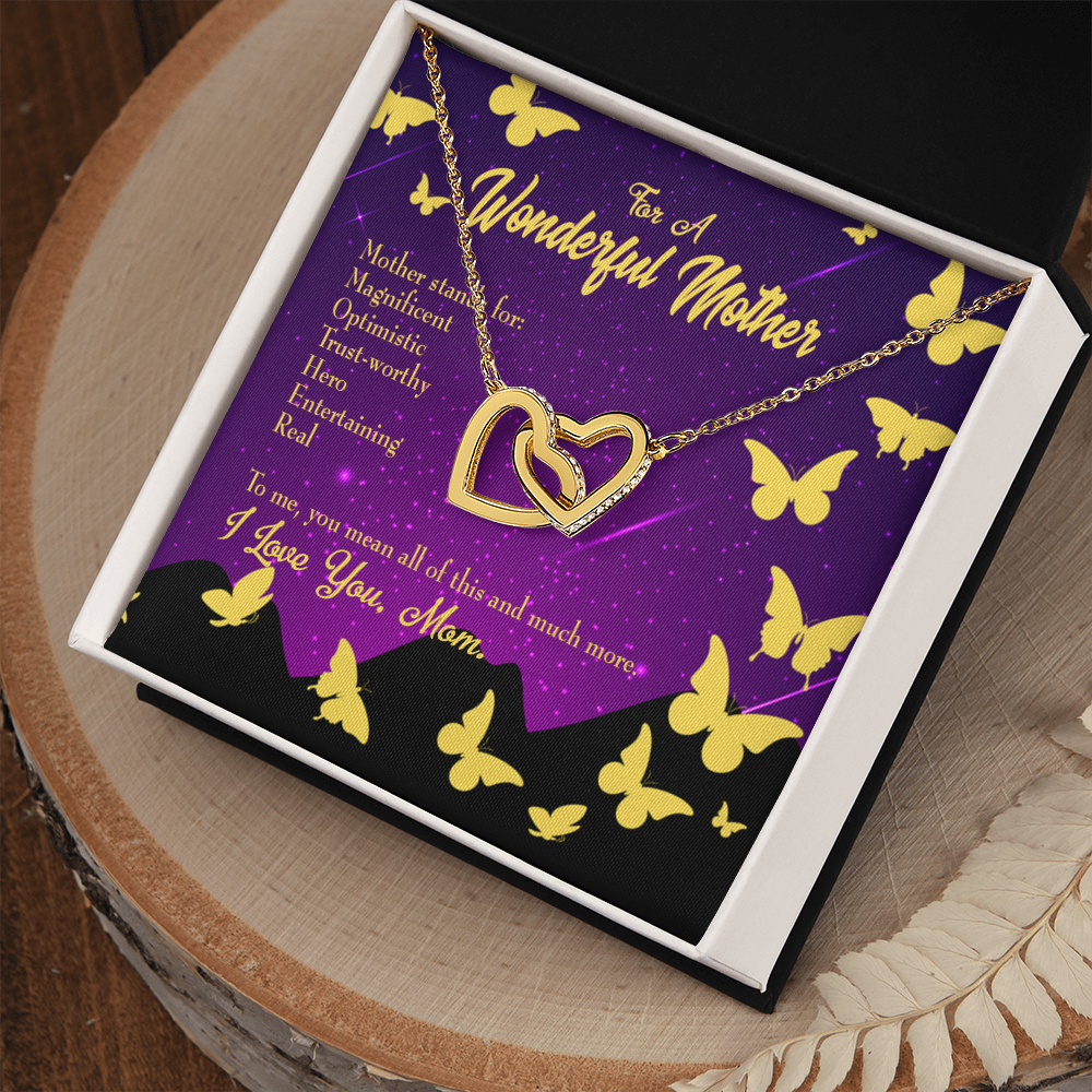 To Mom Mother Definition Purple Inseparable Necklace-Express Your Love Gifts