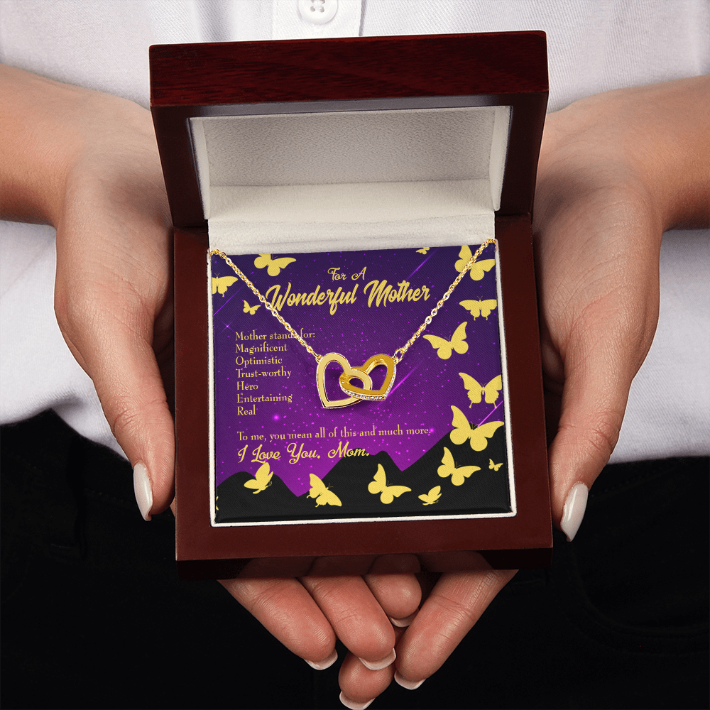 To Mom Mother Definition Purple Inseparable Necklace-Express Your Love Gifts