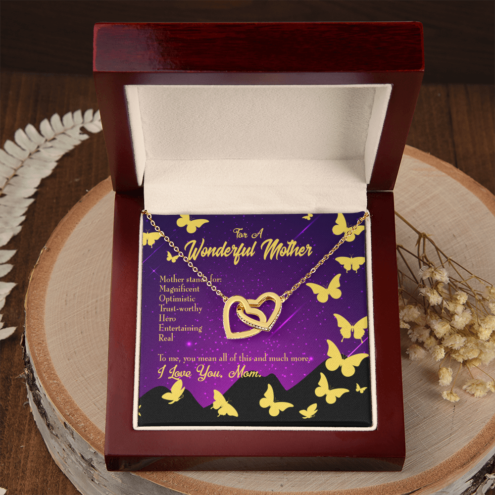 To Mom Mother Definition Purple Inseparable Necklace-Express Your Love Gifts