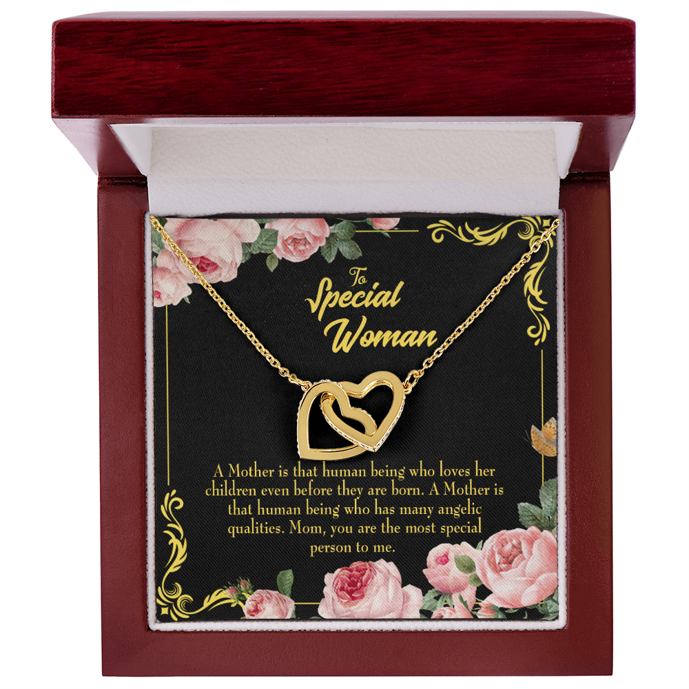 To Mom Mother is Human Inseparable Necklace-Express Your Love Gifts