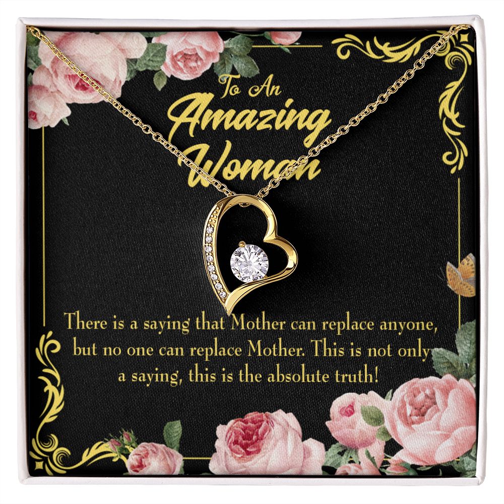 To Mom Mother is Irreplaceable Forever Necklace w Message Card-Express Your Love Gifts