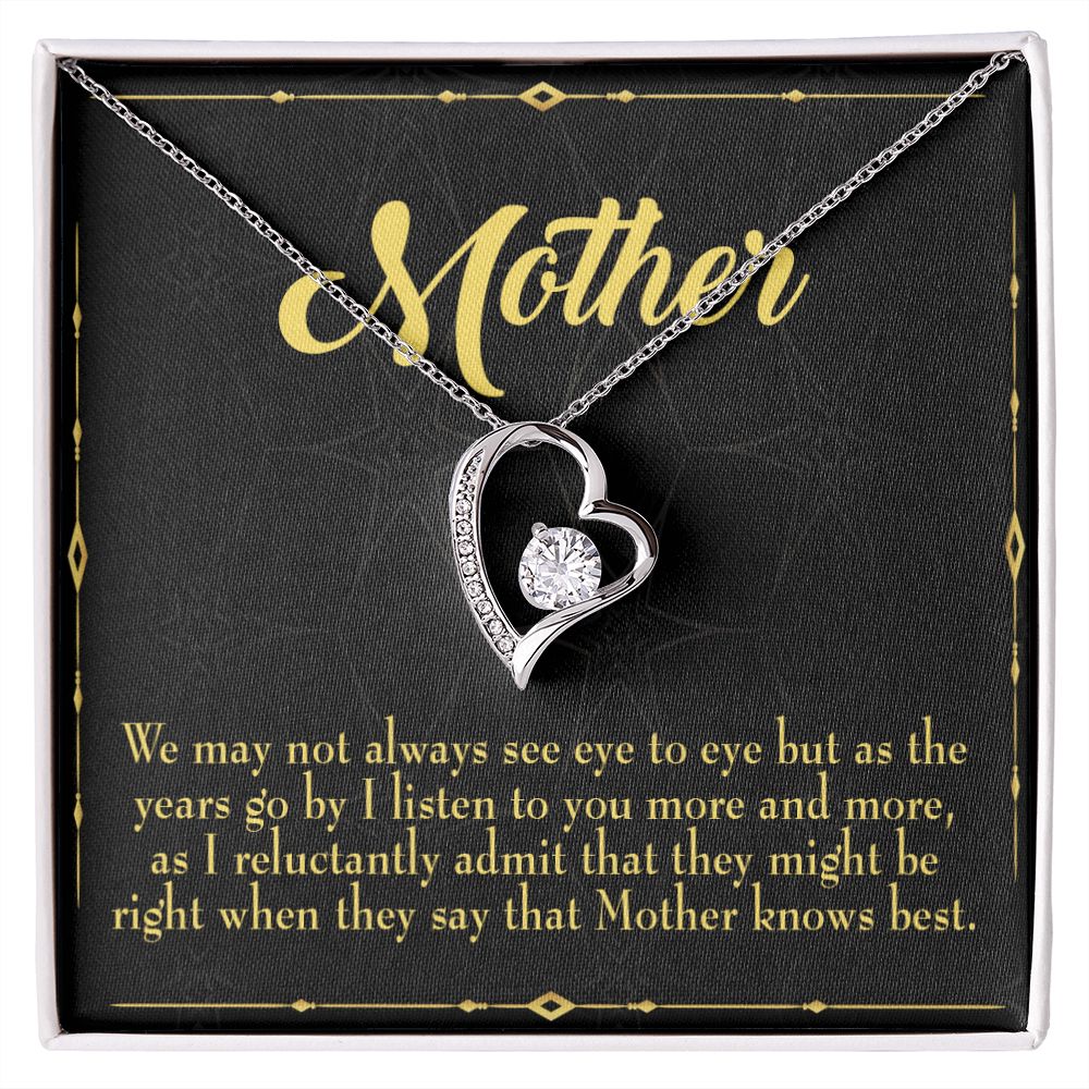 To Mom Mother Knows Best Forever Necklace w Message Card-Express Your Love Gifts