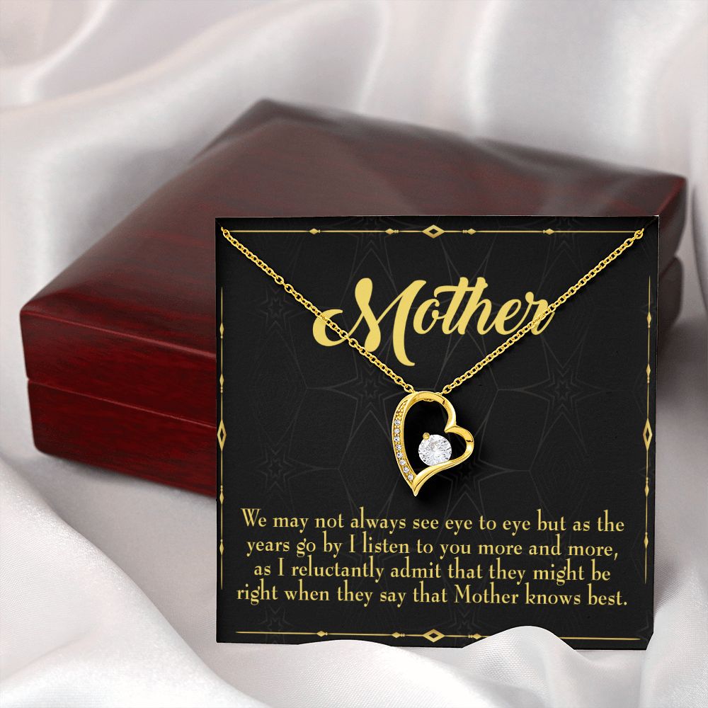 To Mom Mother Knows Best Forever Necklace w Message Card-Express Your Love Gifts