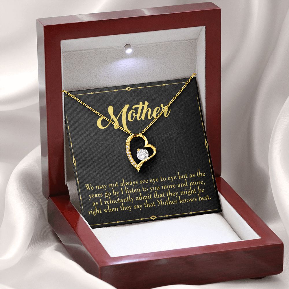 To Mom Mother Knows Best Forever Necklace w Message Card-Express Your Love Gifts