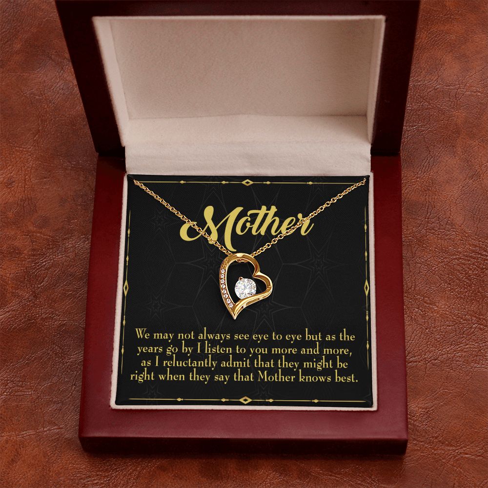 To Mom Mother Knows Best Forever Necklace w Message Card-Express Your Love Gifts