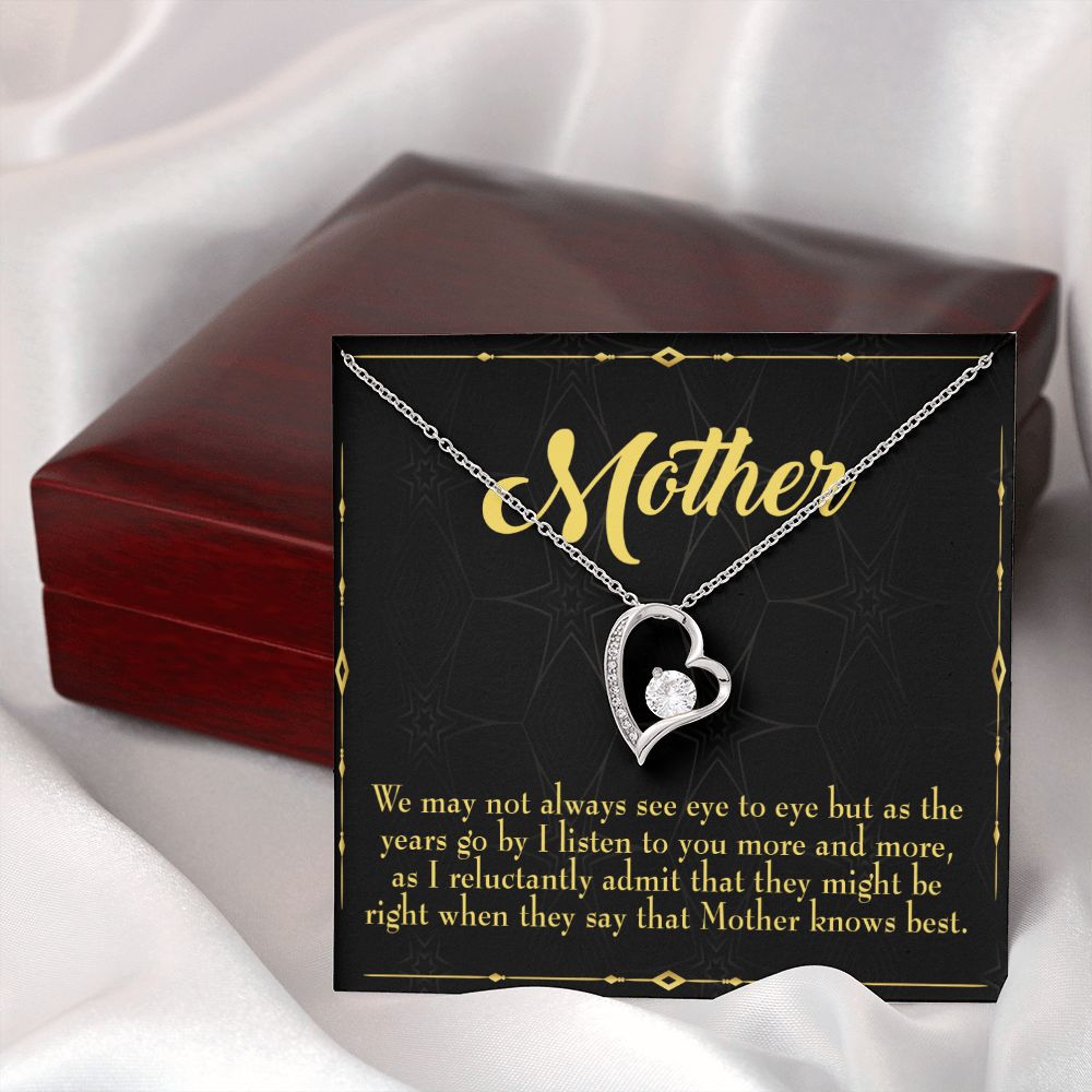 To Mom Mother Knows Best Forever Necklace w Message Card-Express Your Love Gifts