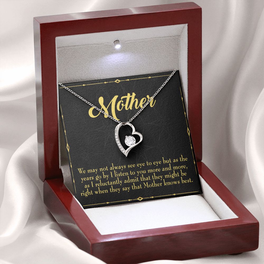 To Mom Mother Knows Best Forever Necklace w Message Card-Express Your Love Gifts