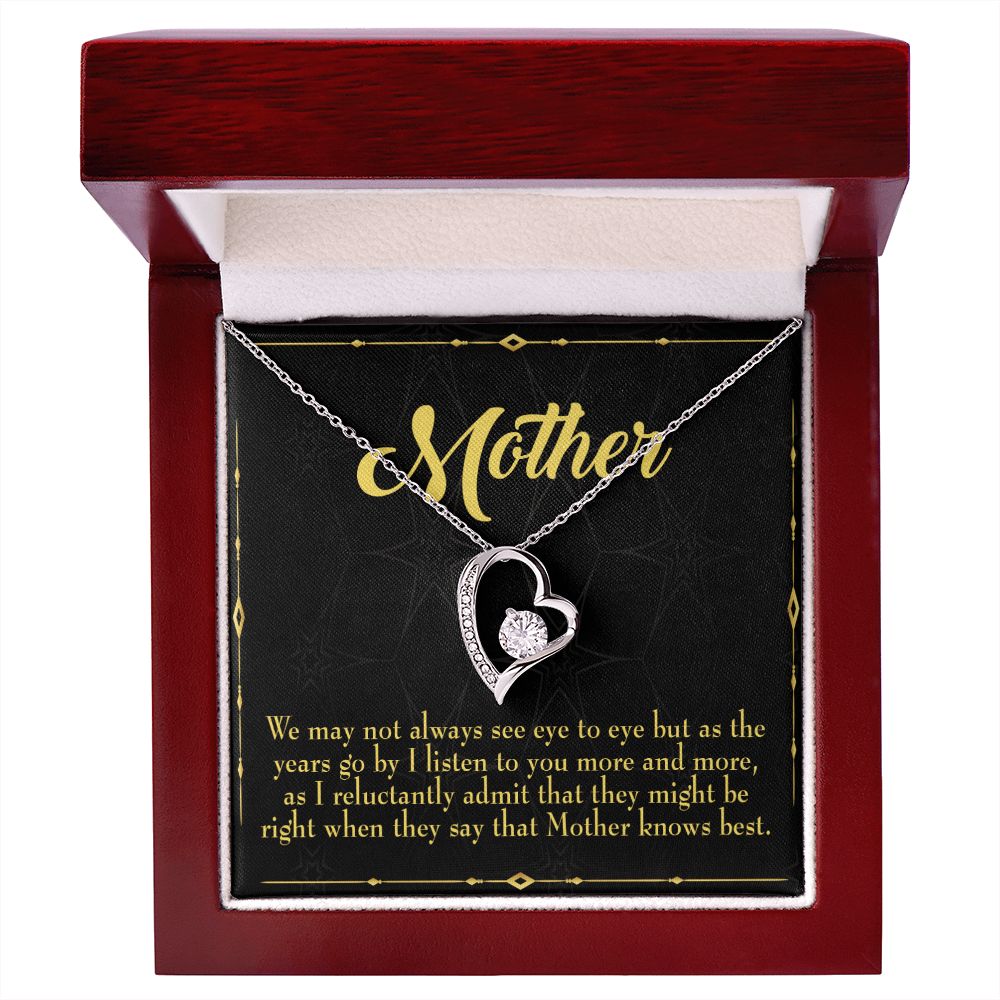 To Mom Mother Knows Best Forever Necklace w Message Card-Express Your Love Gifts