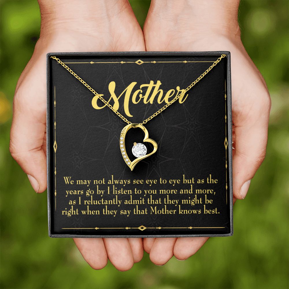 To Mom Mother Knows Best Forever Necklace w Message Card-Express Your Love Gifts