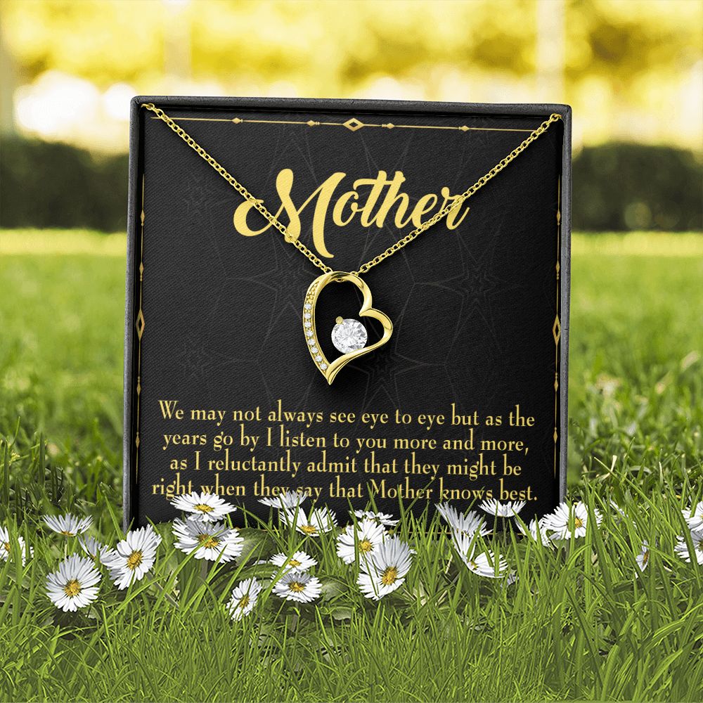 To Mom Mother Knows Best Forever Necklace w Message Card-Express Your Love Gifts