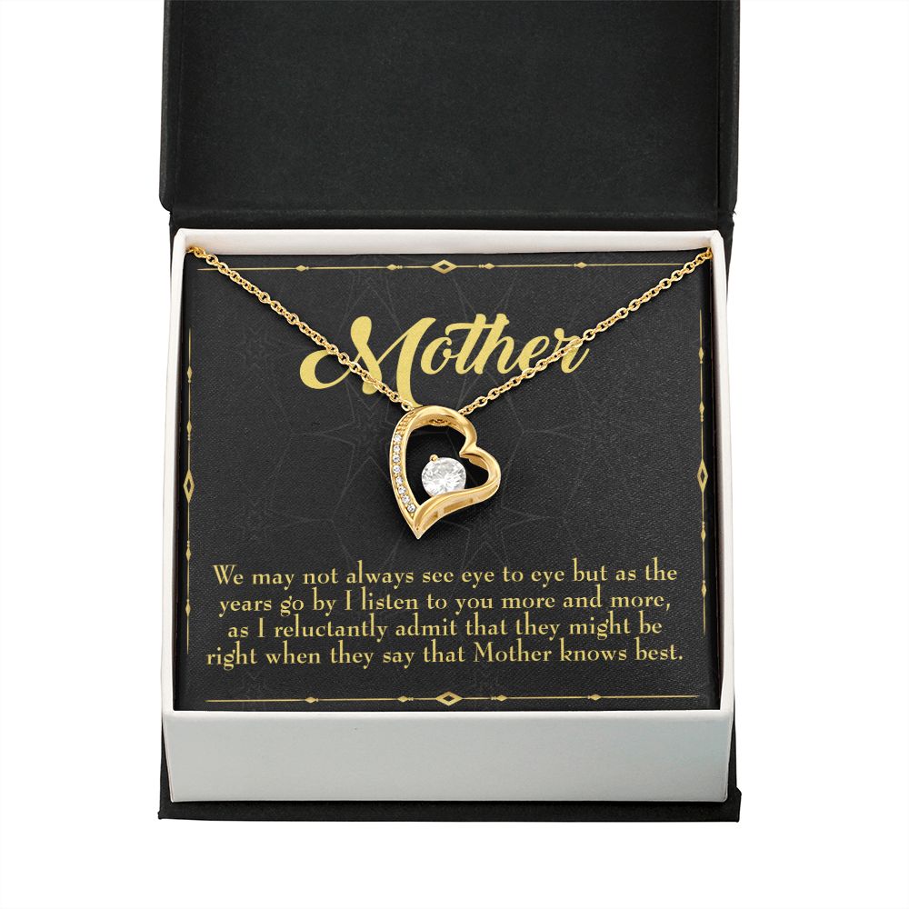 To Mom Mother Knows Best Forever Necklace w Message Card-Express Your Love Gifts
