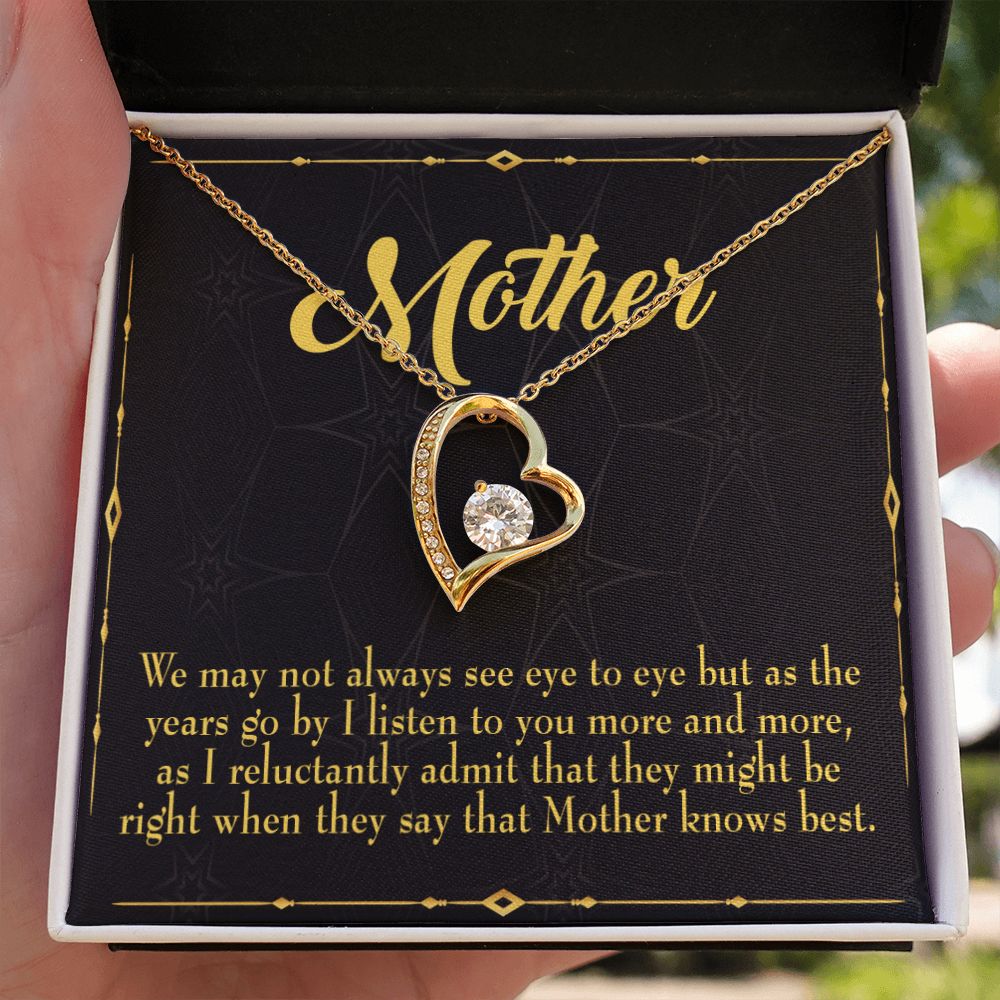 To Mom Mother Knows Best Forever Necklace w Message Card-Express Your Love Gifts