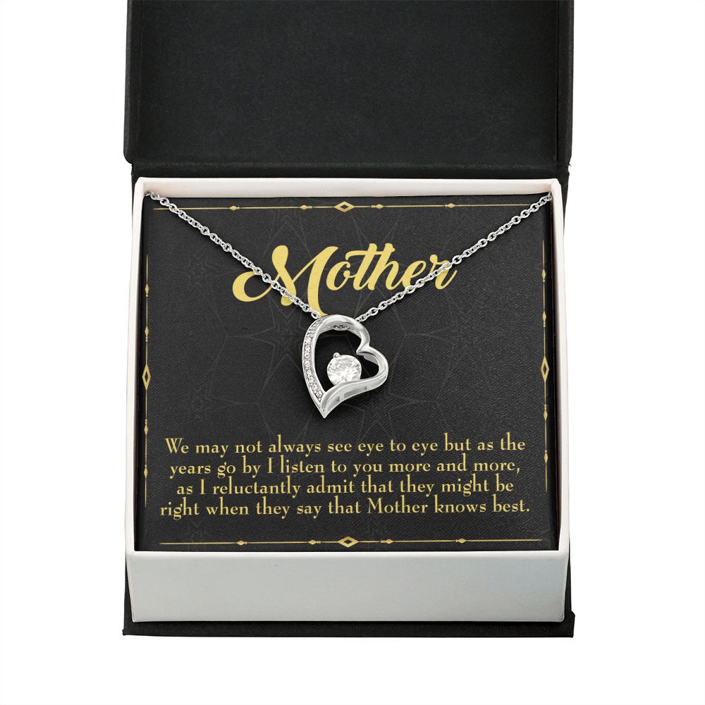 To Mom Mother Knows Best Forever Necklace w Message Card-Express Your Love Gifts