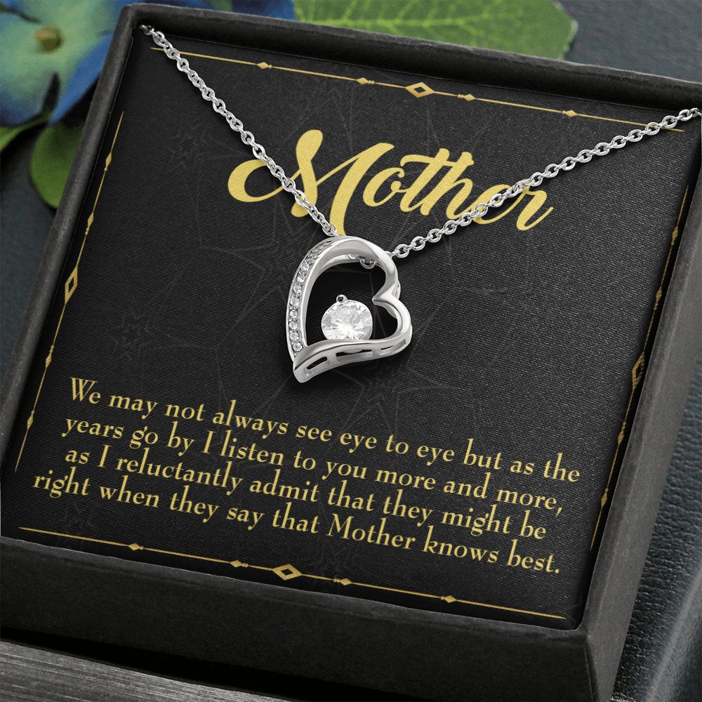 To Mom Mother Knows Best Forever Necklace w Message Card-Express Your Love Gifts