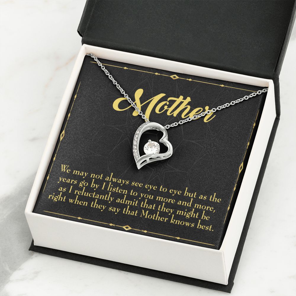To Mom Mother Knows Best Forever Necklace w Message Card-Express Your Love Gifts