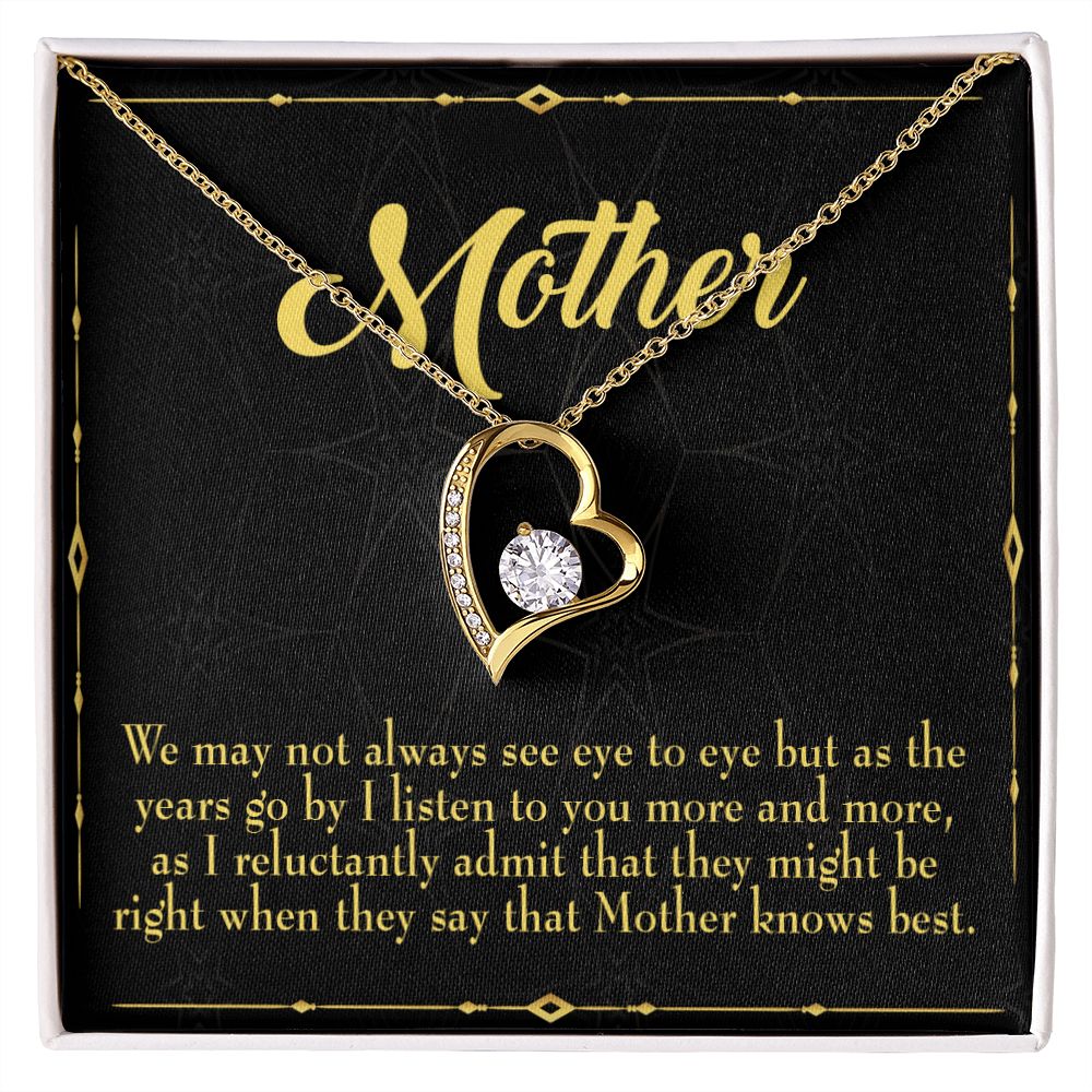 To Mom Mother Knows Best Forever Necklace w Message Card-Express Your Love Gifts
