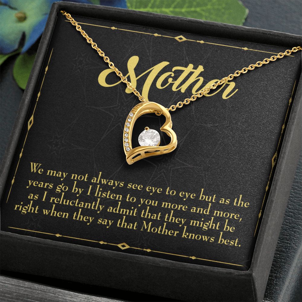 To Mom Mother Knows Best Forever Necklace w Message Card-Express Your Love Gifts