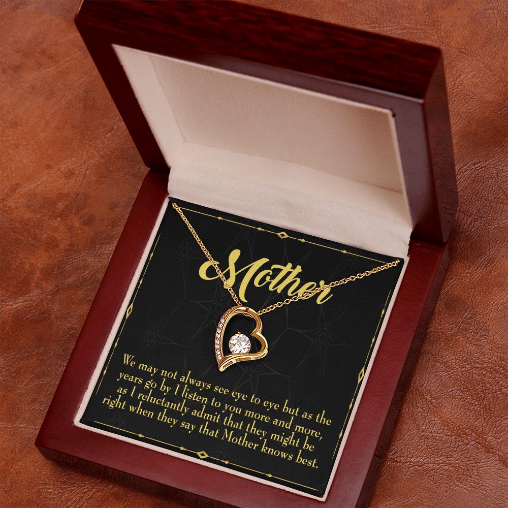 To Mom Mother Knows Best Forever Necklace w Message Card-Express Your Love Gifts