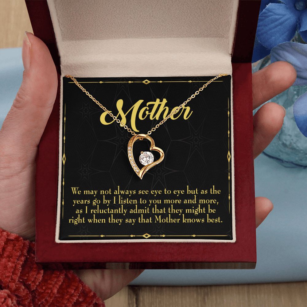 To Mom Mother Knows Best Forever Necklace w Message Card-Express Your Love Gifts