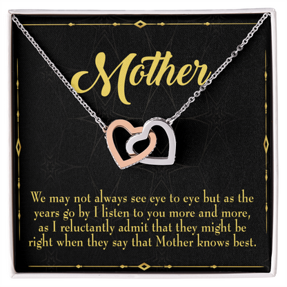 To Mom Mother Knows Best Inseparable Necklace-Express Your Love Gifts