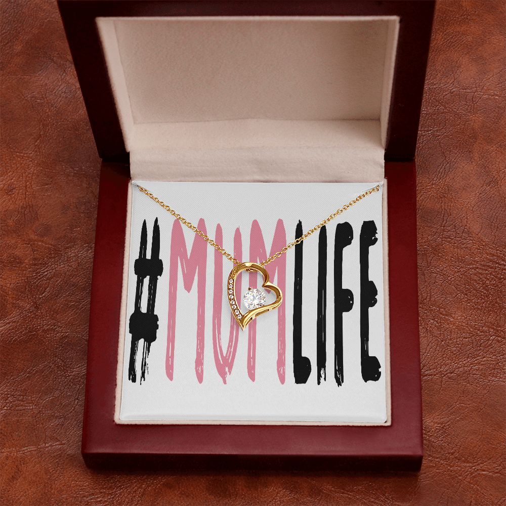 To Mom Mum Life Forever Necklace w Message Card-Express Your Love Gifts