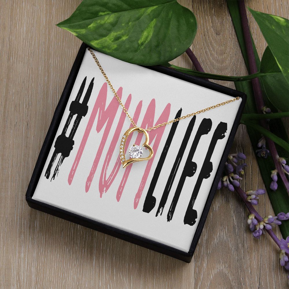 To Mom Mum Life Forever Necklace w Message Card-Express Your Love Gifts