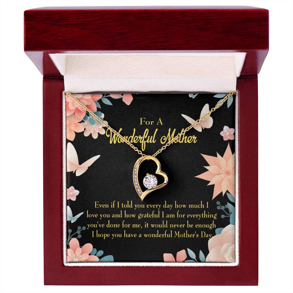 To Mom Never Be Enough Forever Necklace w Message Card-Express Your Love Gifts