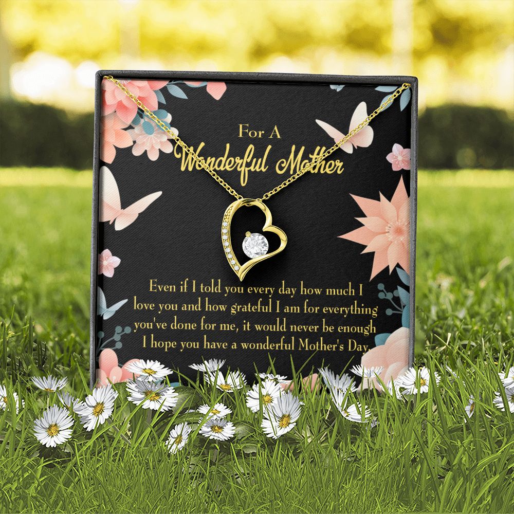 To Mom Never Be Enough Forever Necklace w Message Card-Express Your Love Gifts
