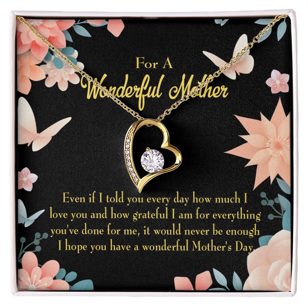 To Mom Never Be Enough Forever Necklace w Message Card-Express Your Love Gifts