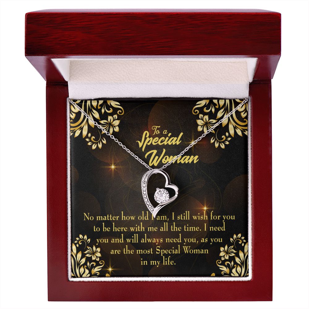 To Mom No Matter How Forever Necklace w Message Card-Express Your Love Gifts