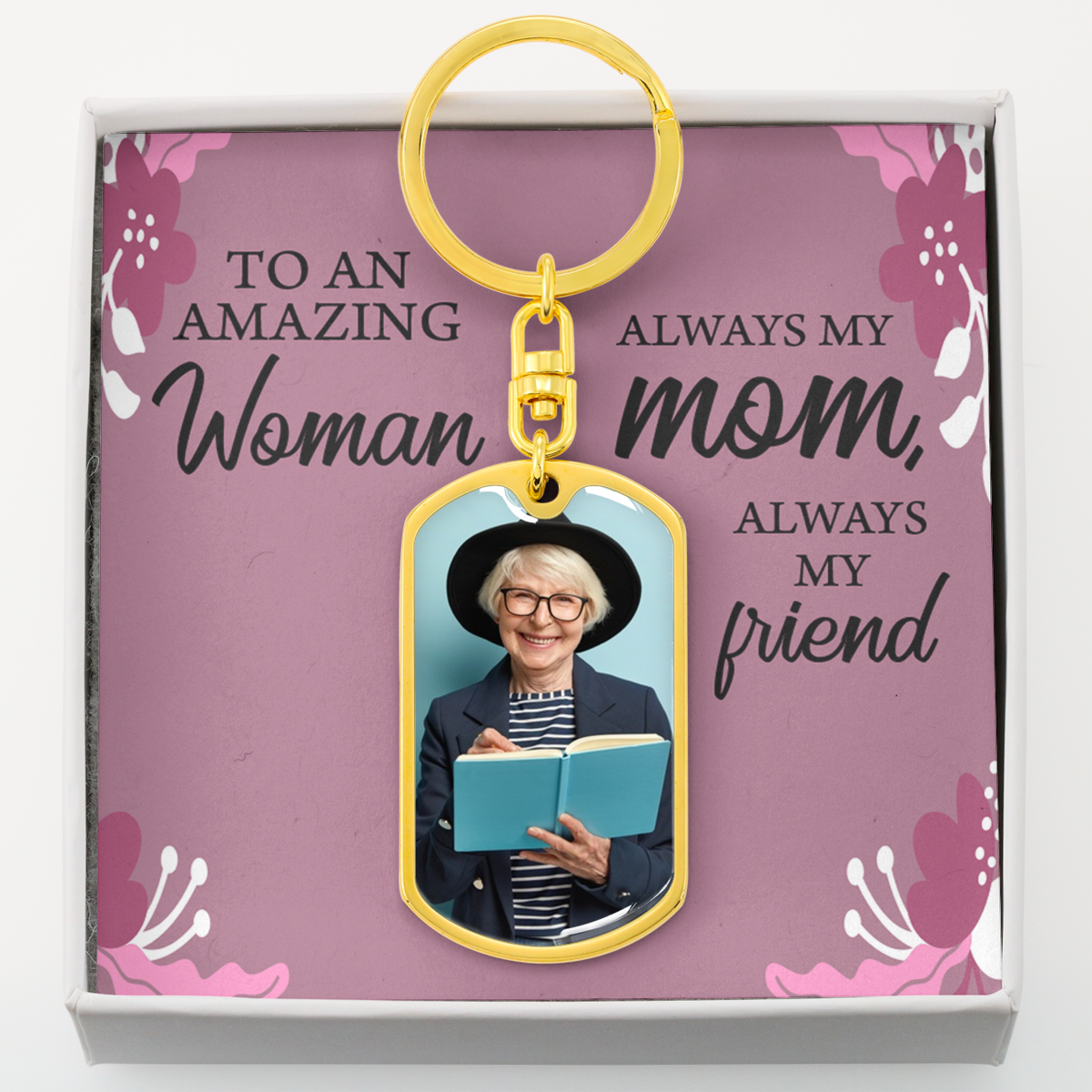 To Mom Personalized To An Amazing Woman Dog Tag Pendant Keychain Stainless Steel or 18k Gold-Express Your Love Gifts