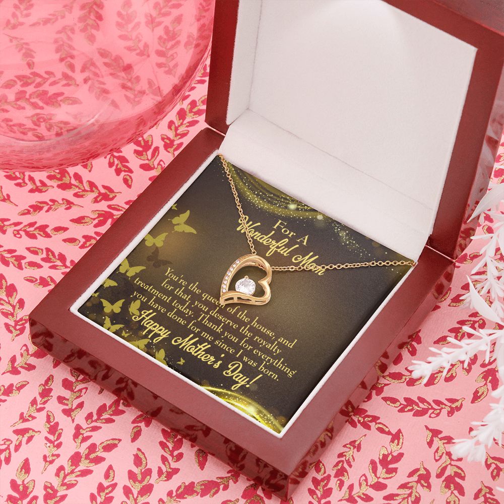 To Mom Queen of House Forever Necklace w Message Card-Express Your Love Gifts