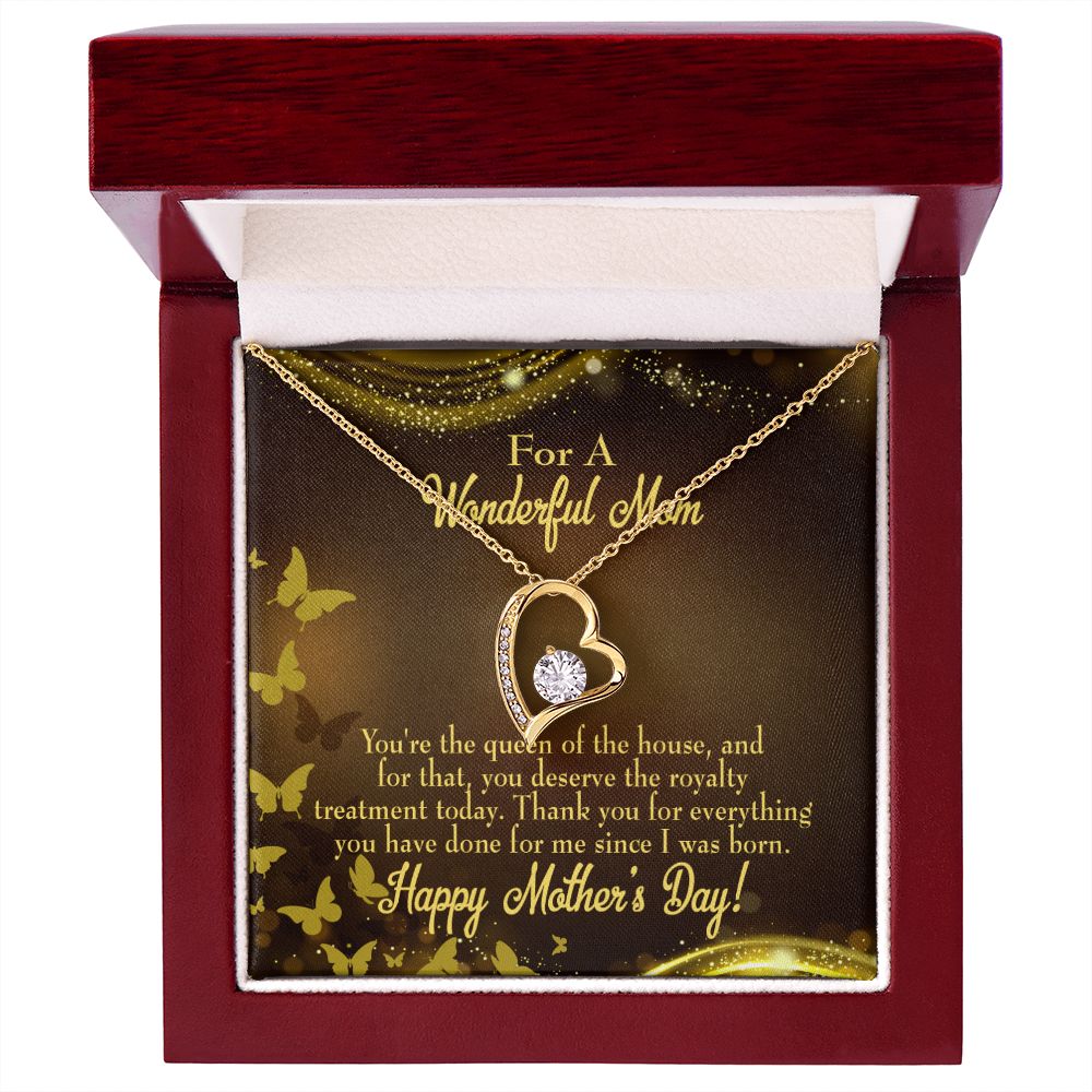 To Mom Queen of House Forever Necklace w Message Card-Express Your Love Gifts