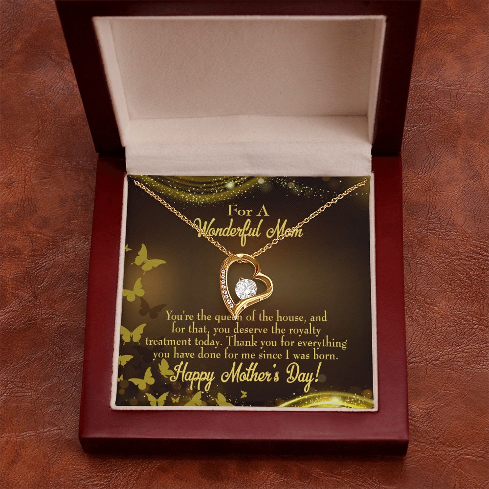 To Mom Queen of House Forever Necklace w Message Card-Express Your Love Gifts