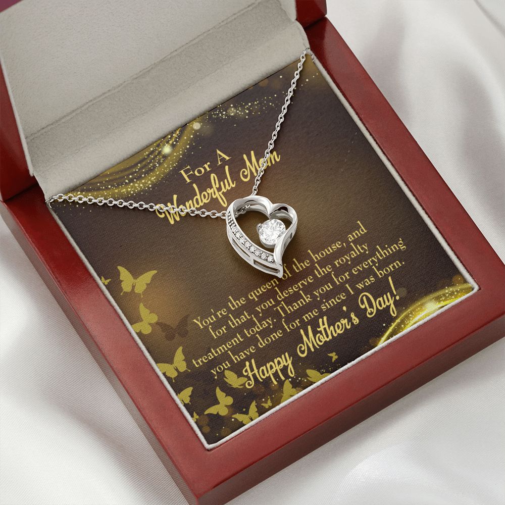 To Mom Queen of House Forever Necklace w Message Card-Express Your Love Gifts