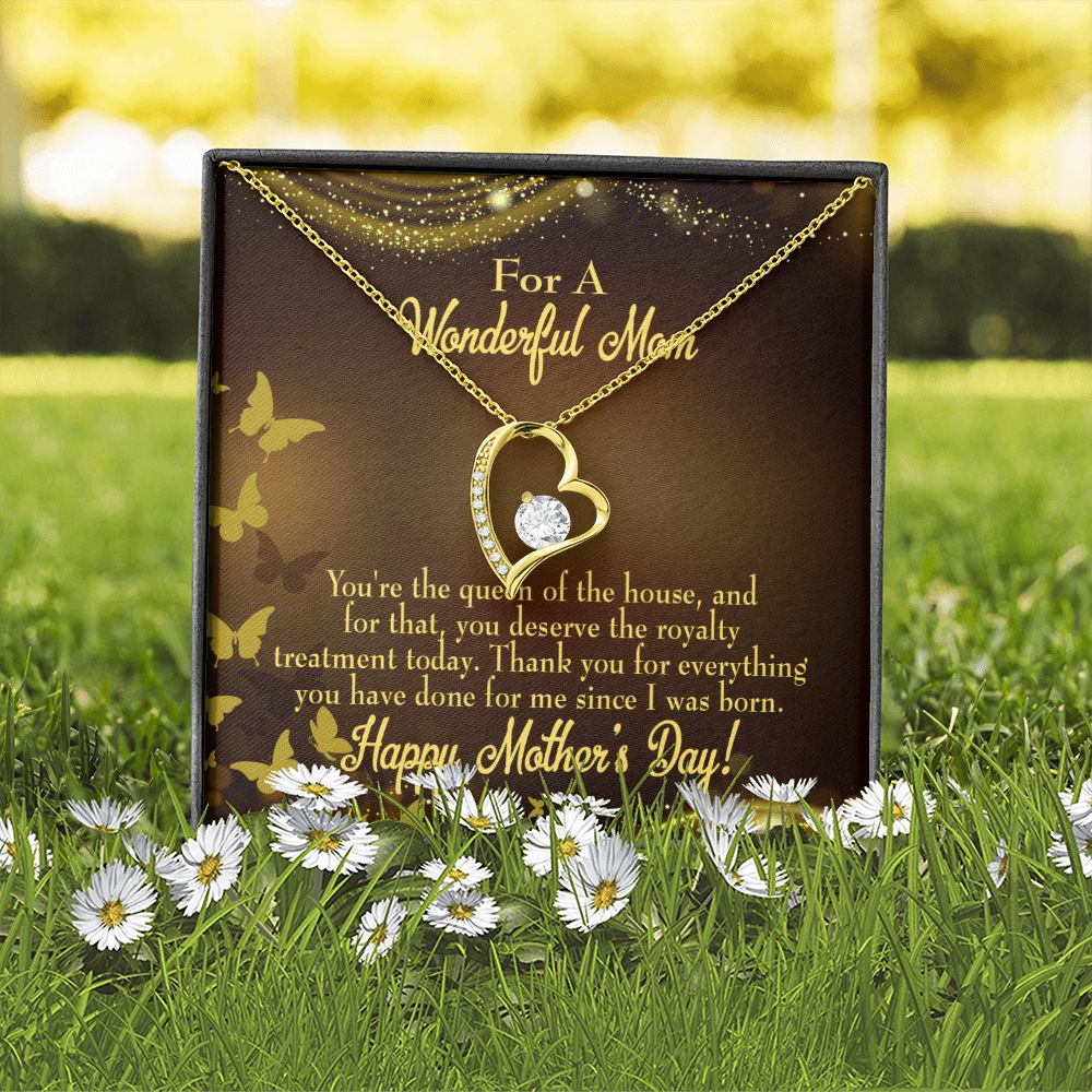 To Mom Queen of House Forever Necklace w Message Card-Express Your Love Gifts